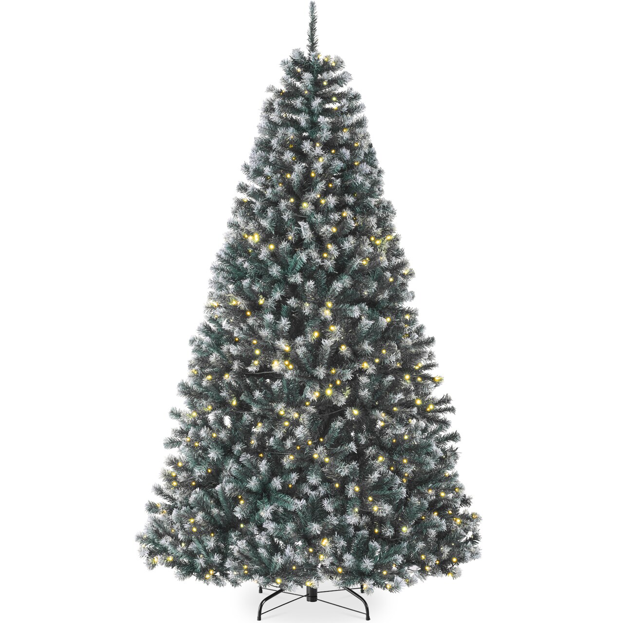 Best Choice Products Artificial Frosted Christmas Tree, Premium Pre-Lit Spruce Design, Dense Branches – Blue Spruce